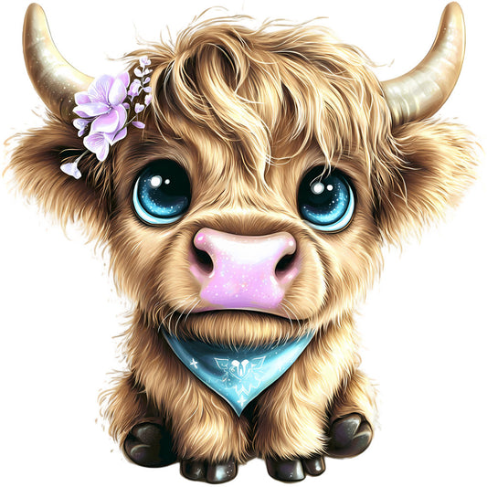 Adorable Highland Cows Fabric Panel 7