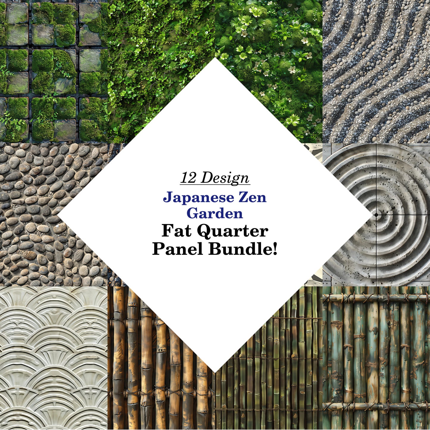 Japanese Zen Garden Fat Quarter Bundle