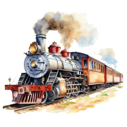 Steam Engine Train Fabric Panel 6