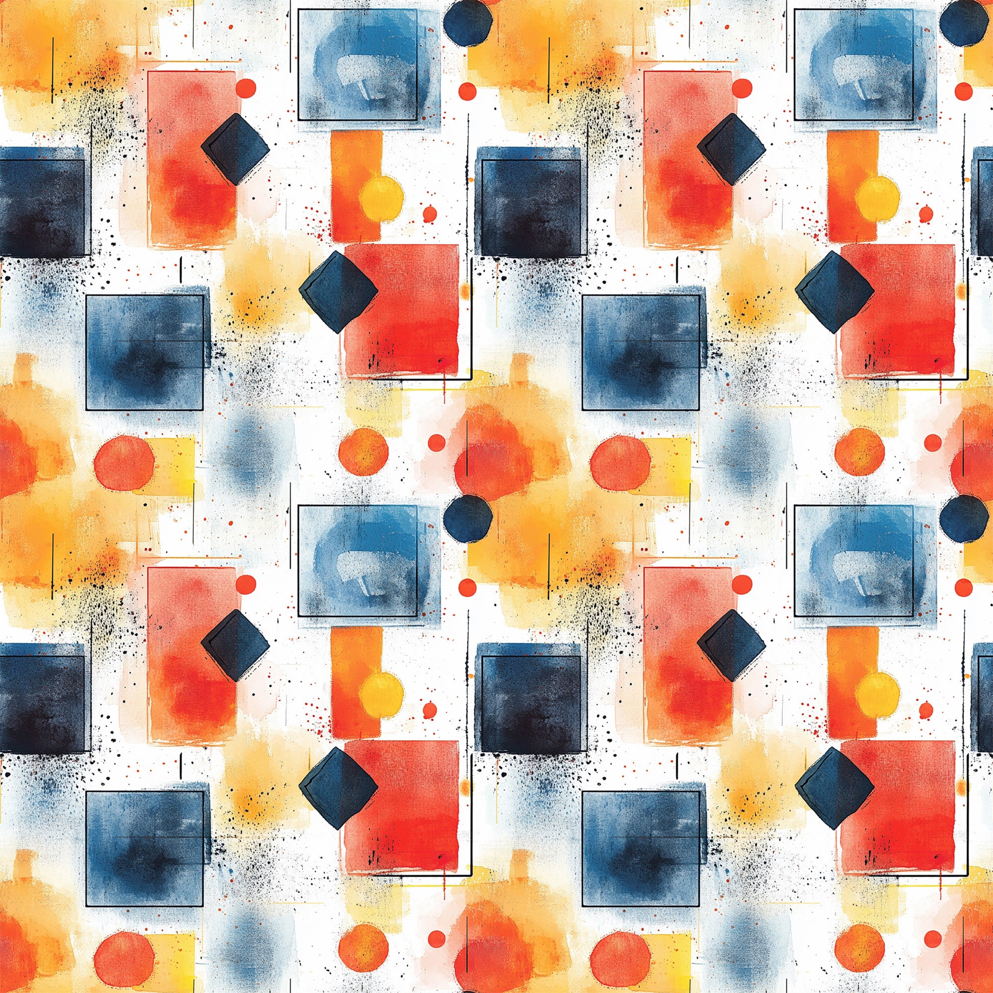 Mid Century Mod Geometric Pattern 8 Quilting Cotton Fabric ...