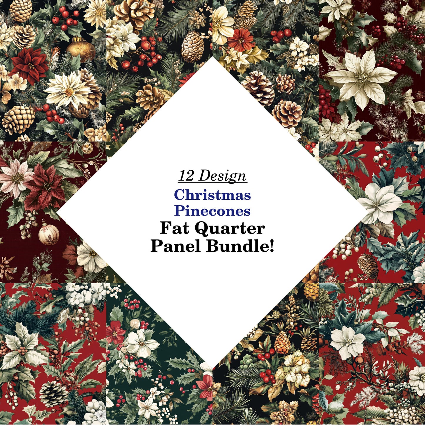 Christmas Pinecones Fat Quarter Bundle