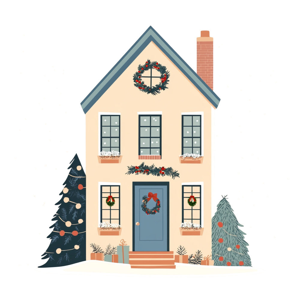 Whimsical Christmas House Fabric Panel 11