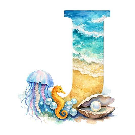 Summer Beach Alphabet Fabric Panel 31