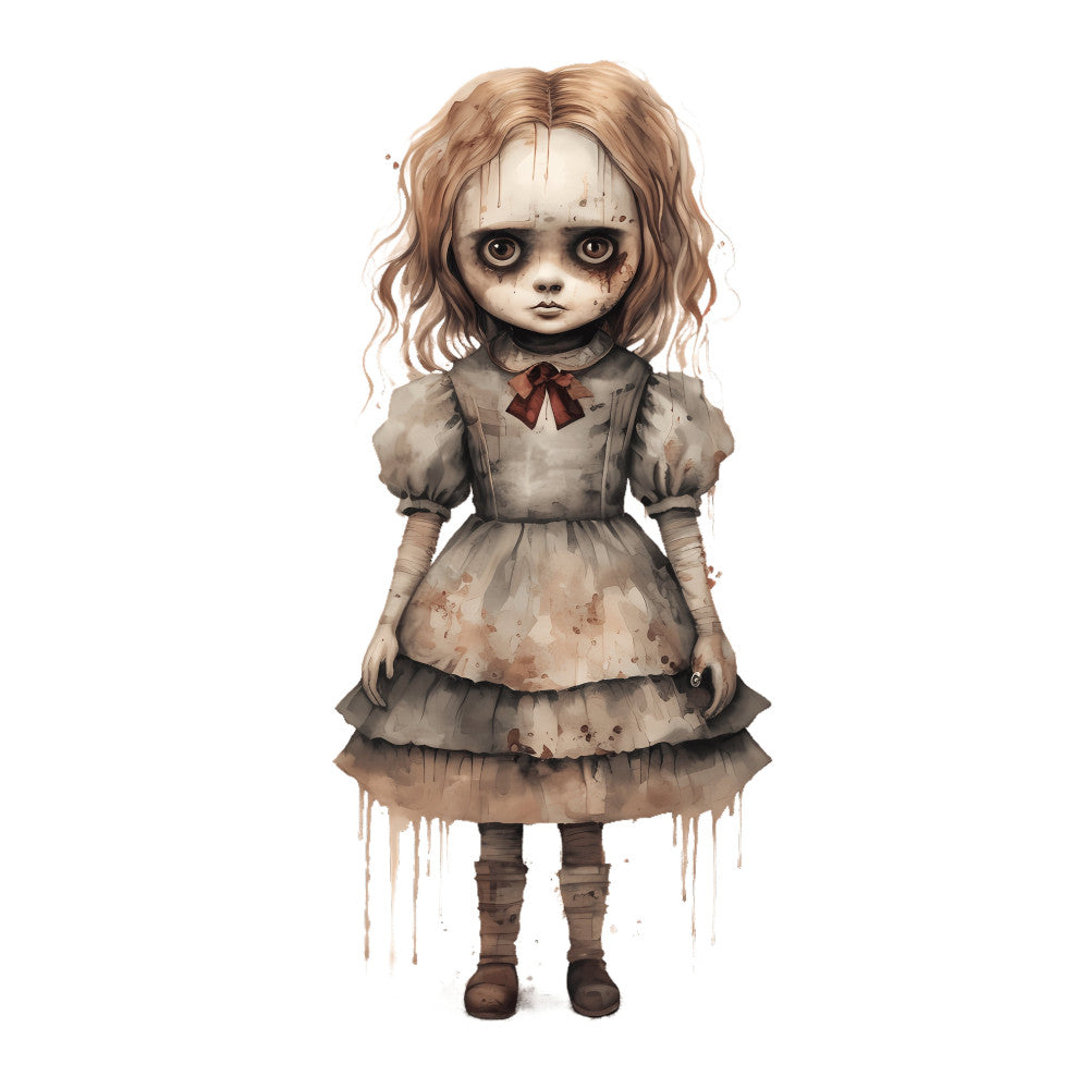 Creepy Horror Evil Dolls Fabric Panel 14