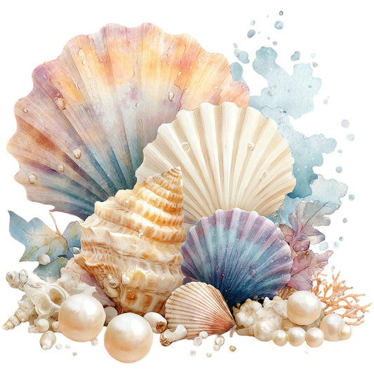 Colorful Seashell Fabric Panel 3