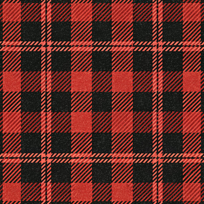 red, black, buffalo plaid, checkered pattern, gingham, plaid design, quilting cotton, fabric panel, diagonal stripes, geometric pattern, square blocks, two-tone, contrasting colors, rustic style, country pattern, lumberjack plaid, woven texture, alternating squares, cabin style, outdoor theme