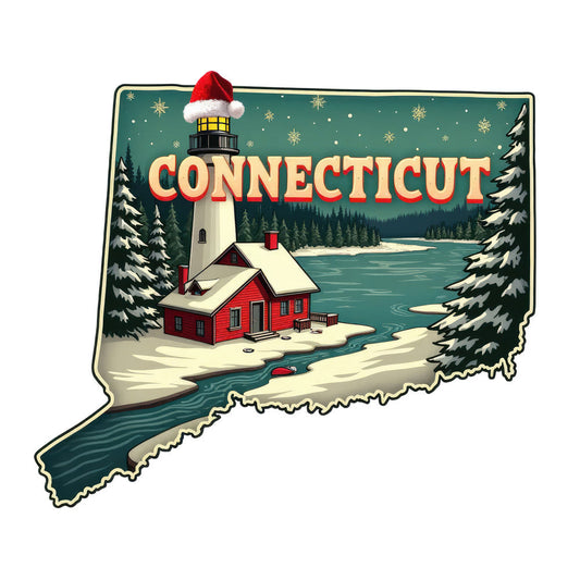Christmas US States Fabric Panel 44