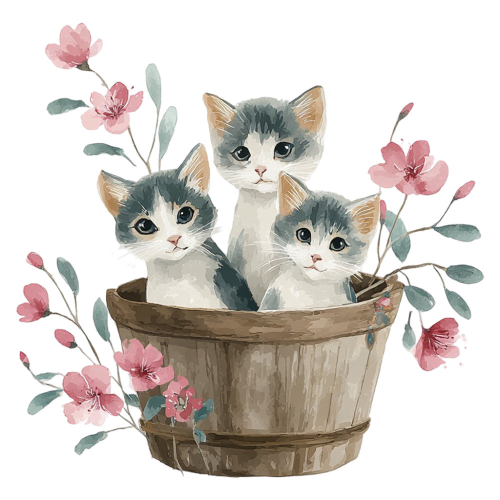 Watercolor Kitten Fabric Panel 32
