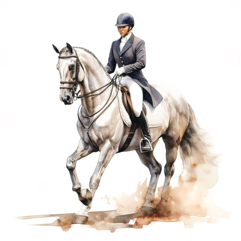 Elegant Equestrian Art Fabric Panel 10