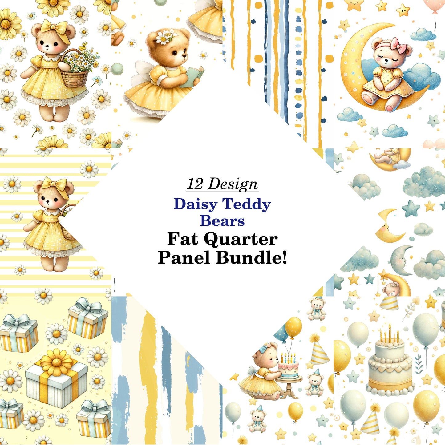 Daisy Teddy Bears Fat Quarter Bundle