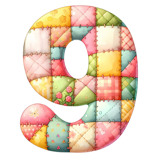 Pink Patchwork Alphabet Fabric Panel 17