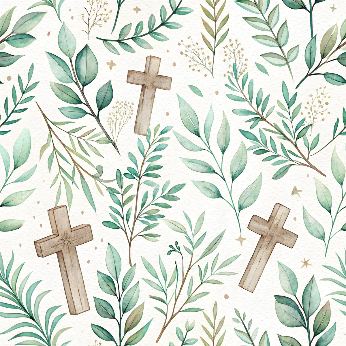Daily Deal: Floral Christian Faith Pattern 4 Quilting Cotton Fabric - 45" x 1 Yard"