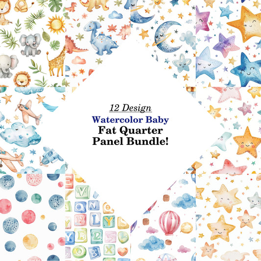 Watercolor Baby Fat Quarter Bundle