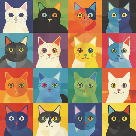 Cat Patchwork Pattern 11 Quilting Cotton Fabric