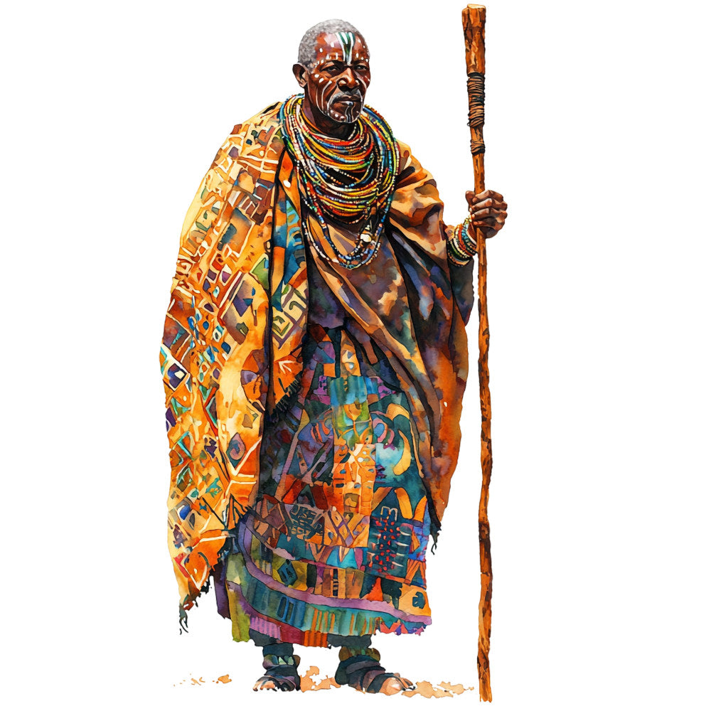 Watercolor Africa Fabric Panel 29