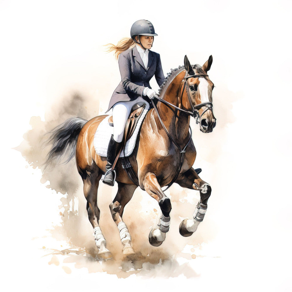 Elegant Equestrian Art Fabric Panel 2
