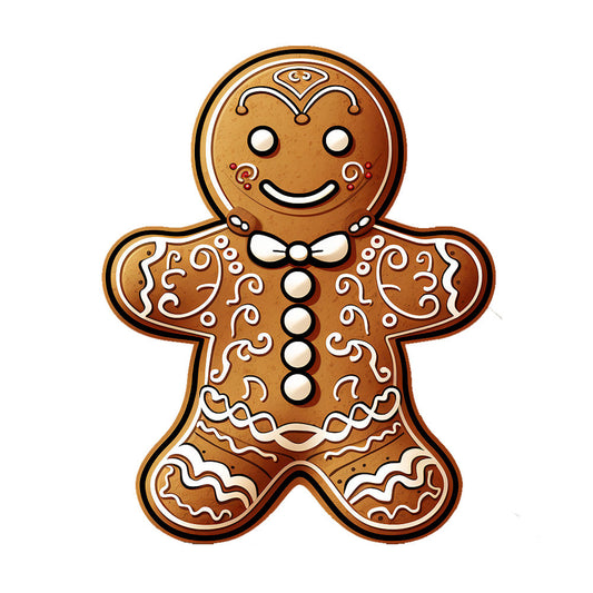 Cute Christmas Gingerbread Man Fabric Panel 2
