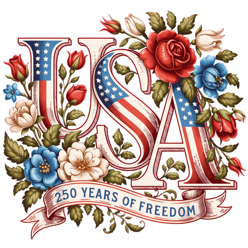 Vintage Floral 250 Years of Freedom Fabric Panel 1