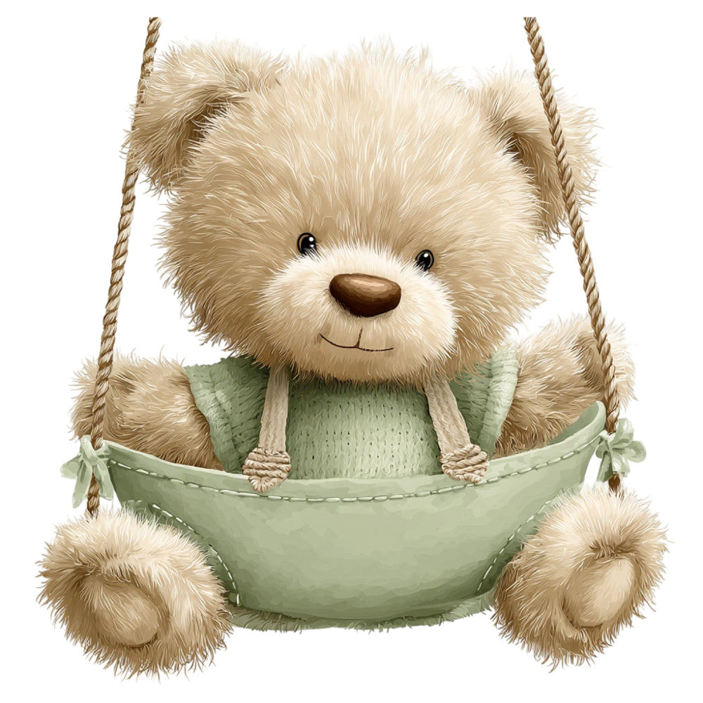 Watercolor Teddy Bear Fabric Panel 25