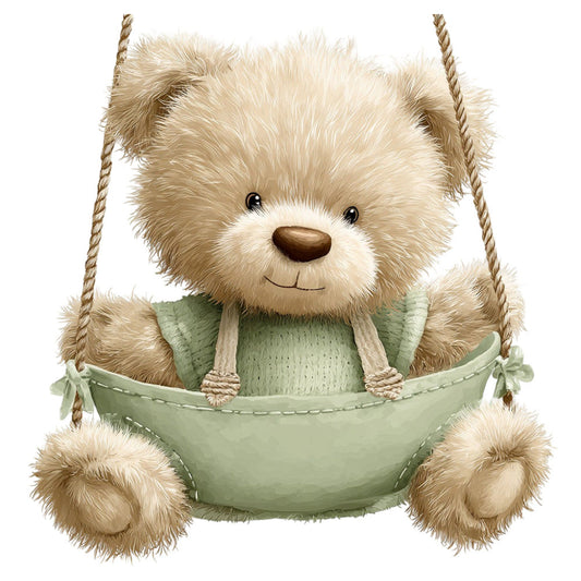 Watercolor Teddy Bear Fabric Panel 25
