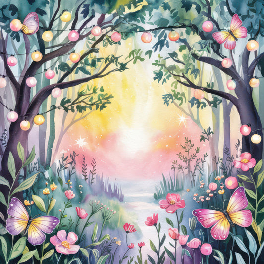 Colorful Woodland Fabric Panel 3