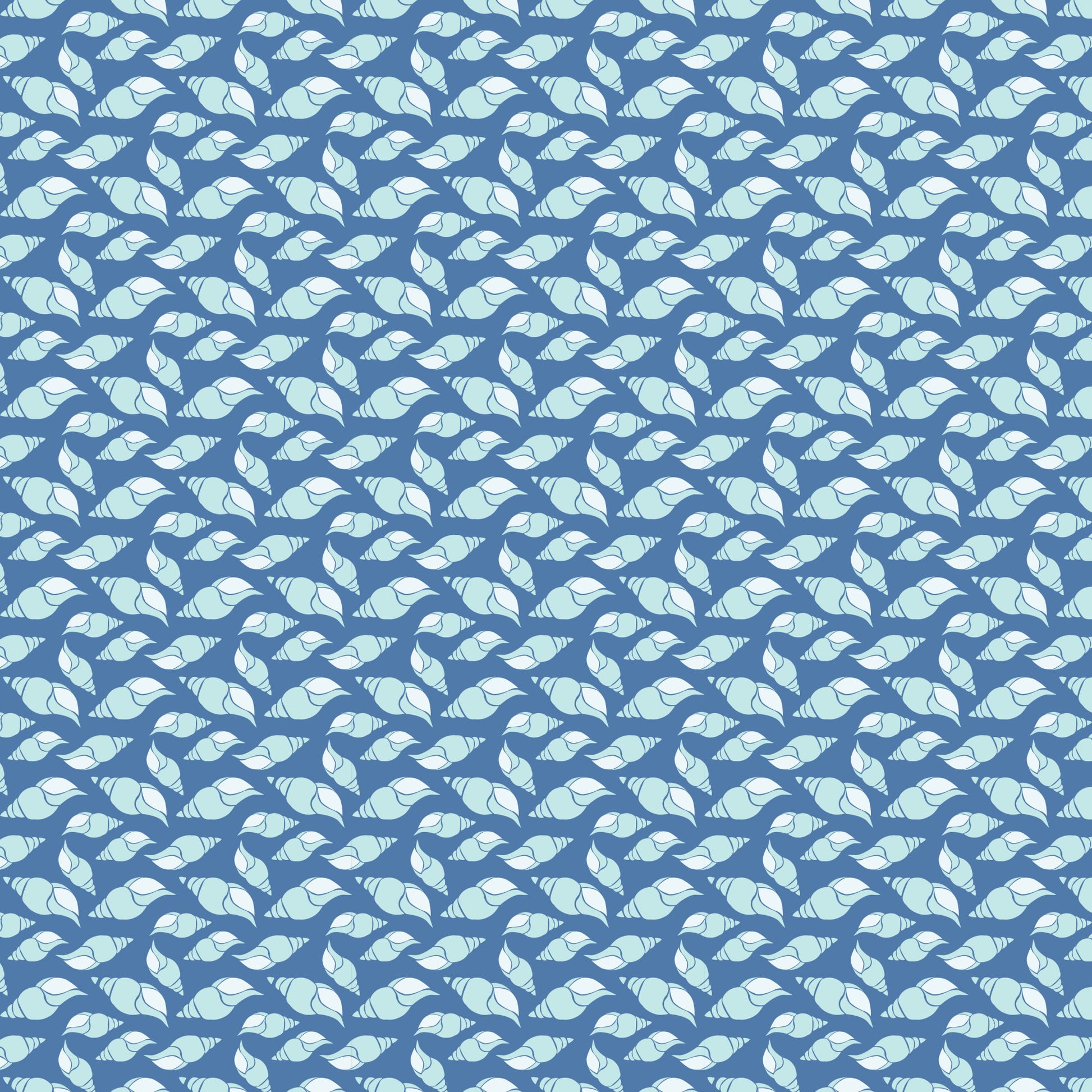 navy blue, light blue, white, seashells, conch shells, spiral shells, ocean pattern, nautical design, marine life, beach theme, quilting cotton, fabric panel, repeating pattern, coastal motif, sea creatures, ocean blue, shell collection, maritime style, summer fabric, aquatic design