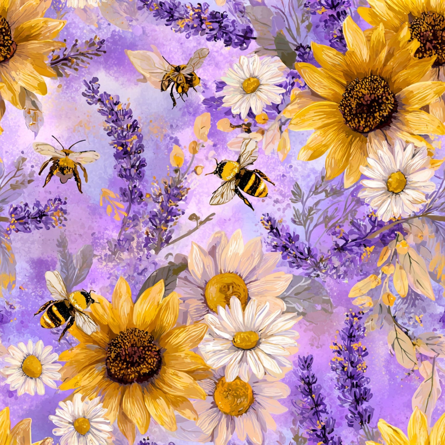 Daily Deal: Busy Bee Pattern 43 Quilting Cotton Fabric - 45" x 1 Yard"