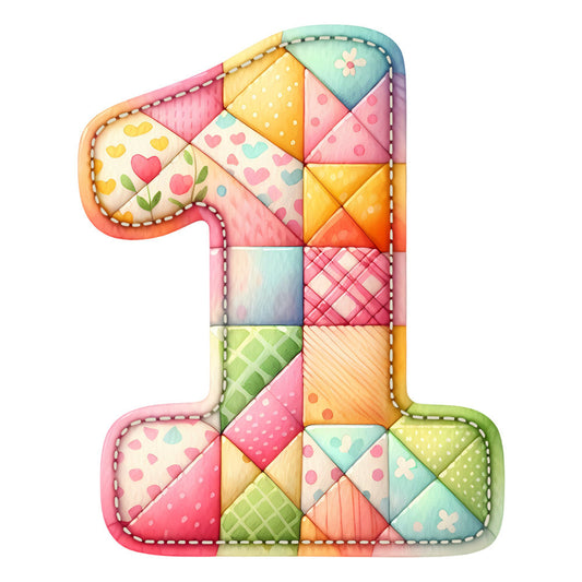 Pink Patchwork Alphabet Fabric Panel 14