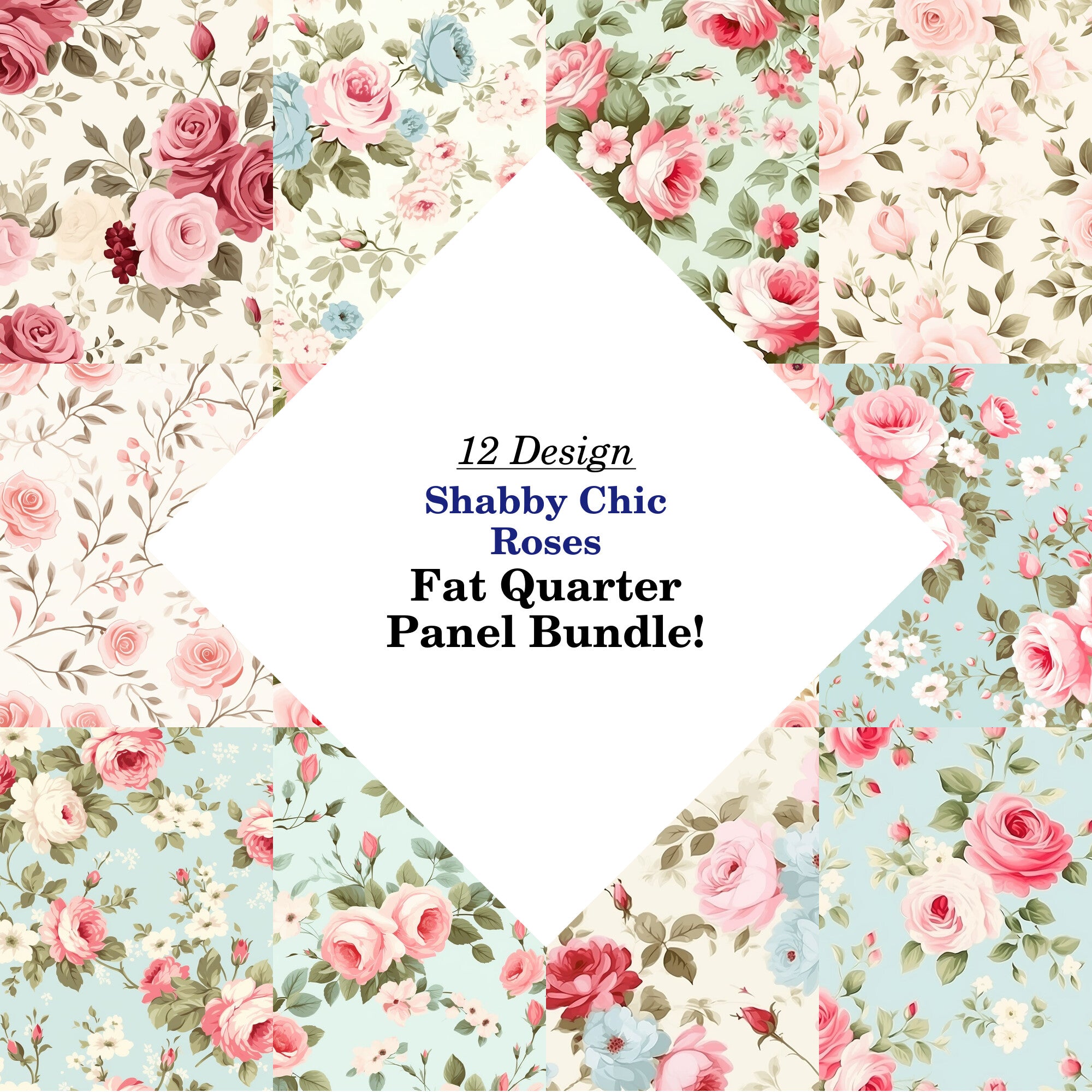 Shabby Chic Roses Fat Quarter Bundle – FabricMegaStore.com