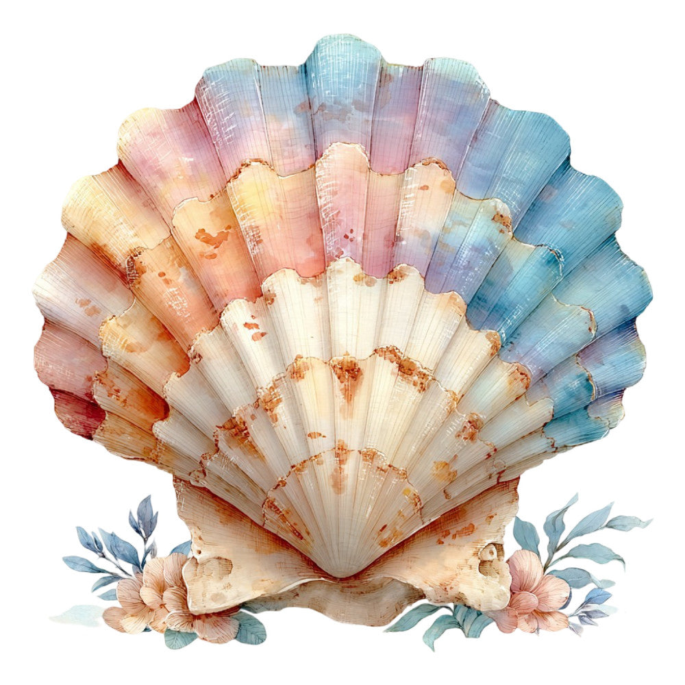 Colorful Seashell Fabric Panel 22