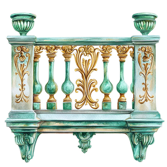Emerald Victorian Lady Fabric Panel 31