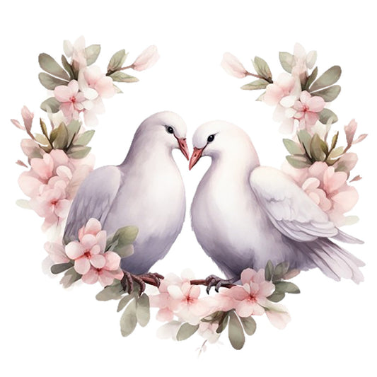 Spring White Doves Fabric Panel 13