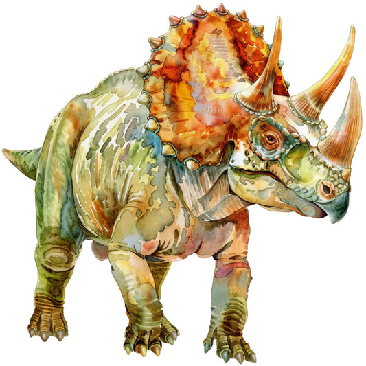 Watercolor Dinosaurs Fabric Panel 18