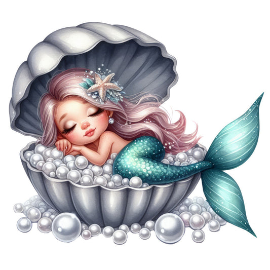 Sleeping Mermaid Fabric Panel 2