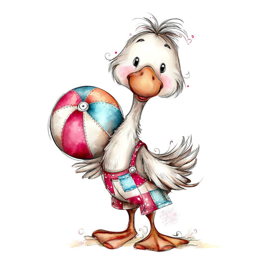 Whimsical Summer Goose Fabric Panel 51