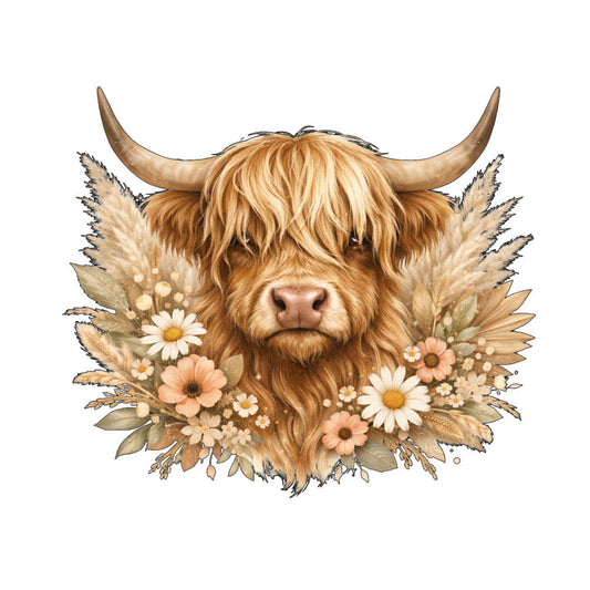 Highland Cows Art Fabric Panel 8