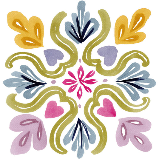 Floral Kaleidoscope Fabric Panel 13
