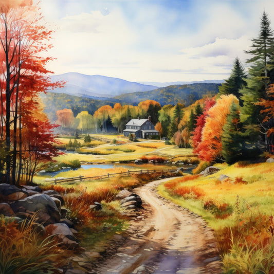 Autumn In Vermont Fabric Panel 5