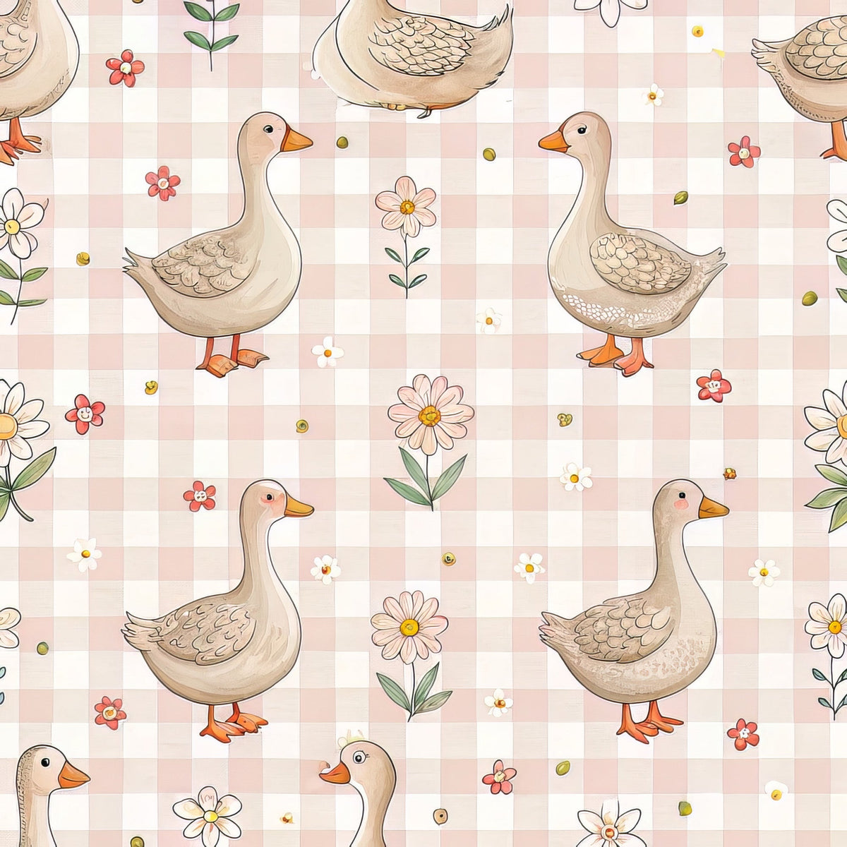 Daily Deal: Goose Gingham Pattern 13 Quilting Cotton Fabric - 45" x 1 Yard"