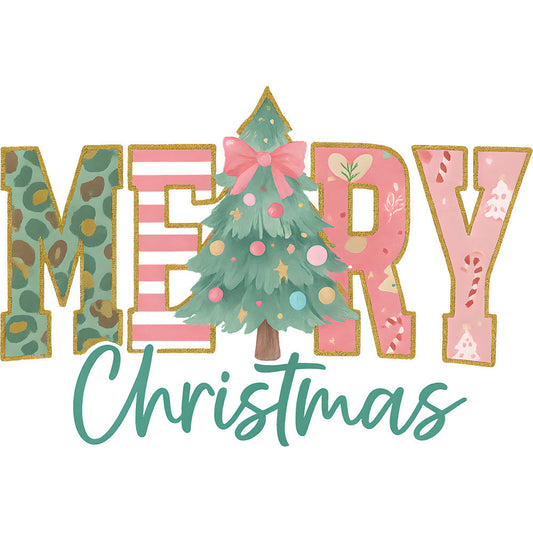 A Pink Christmas Fabric Panel 3