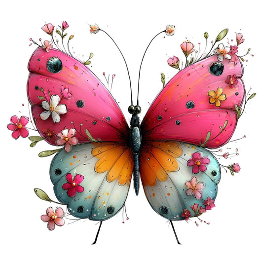 Whimsical Summer Butterfly Fabric Panel 31