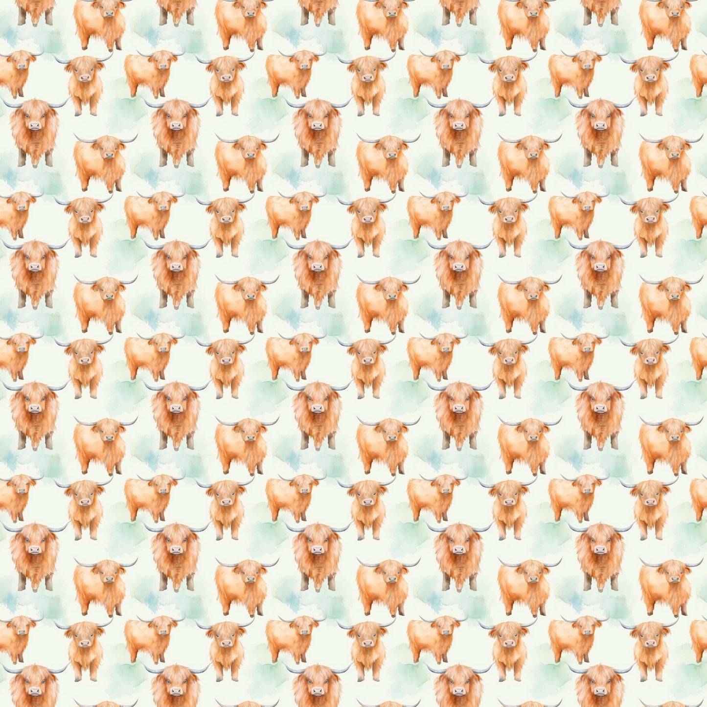 Funky Highland Cows Pattern 10 Quilting Cotton Fabric