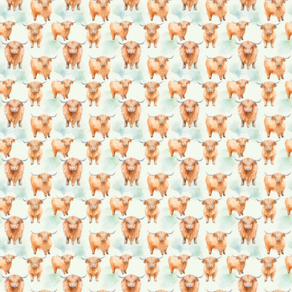 Funky Highland Cows Pattern 10 Quilting Cotton Fabric