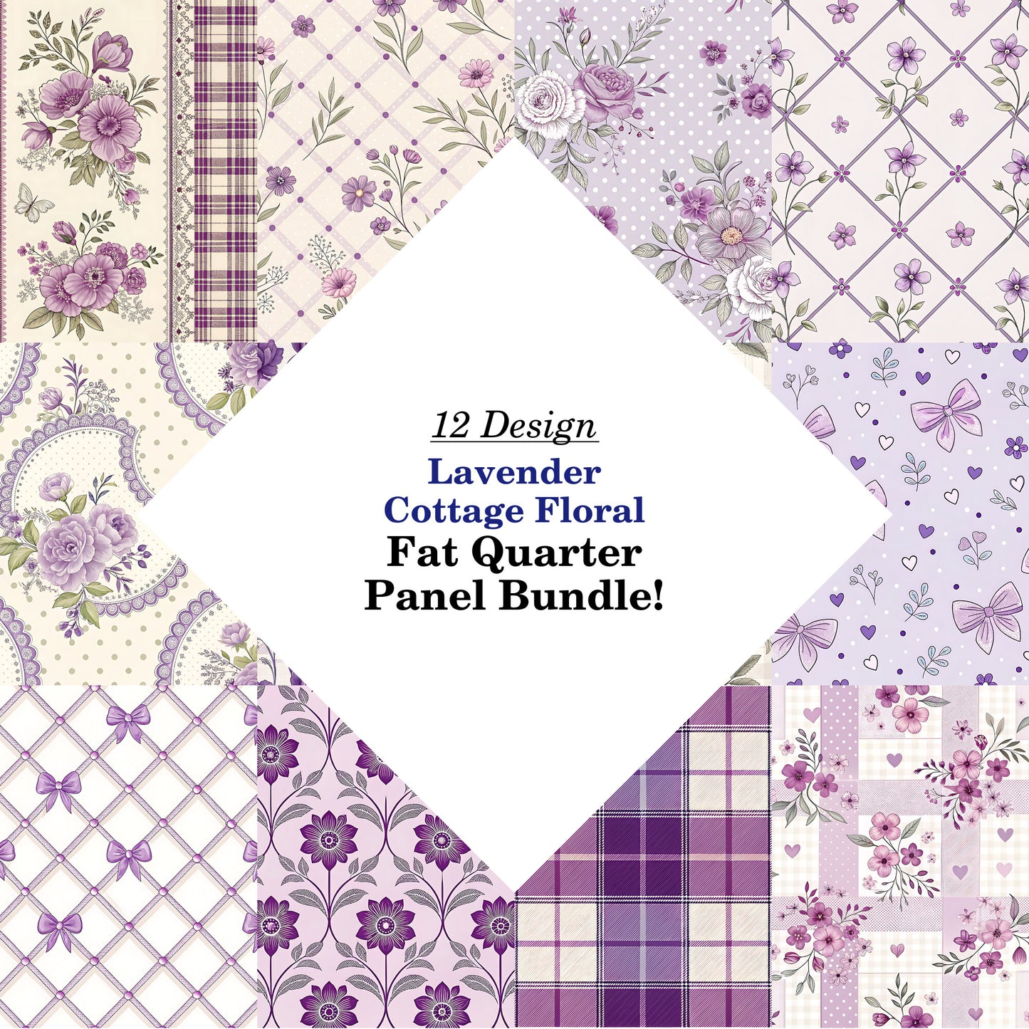 Lavender Cottage Floral Fat Quarter Bundle