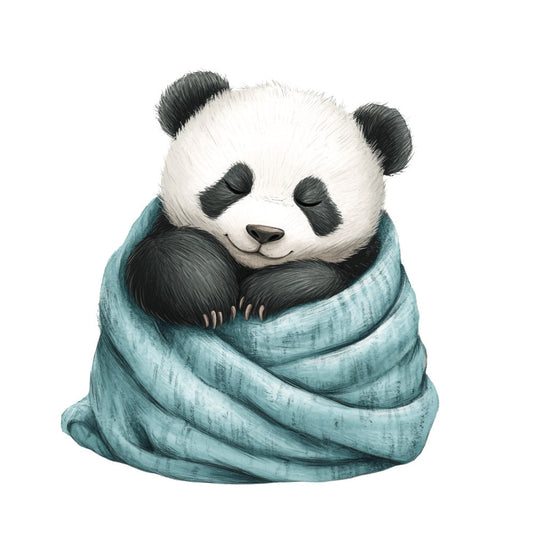 Cute Panda Bears Fabric Panel 25