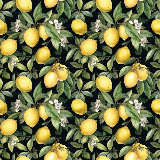 Daily Deal: Lemons and Citrus Sour Splash Pattern 6 Quilting Cotton Fabric - 118" x 1 Yard"