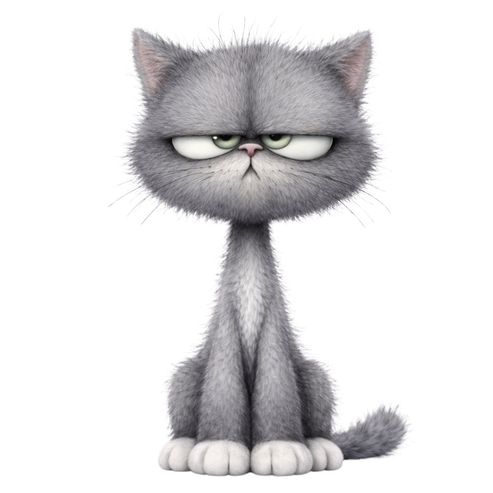 Cute Gray Cat Fabric Panel 11