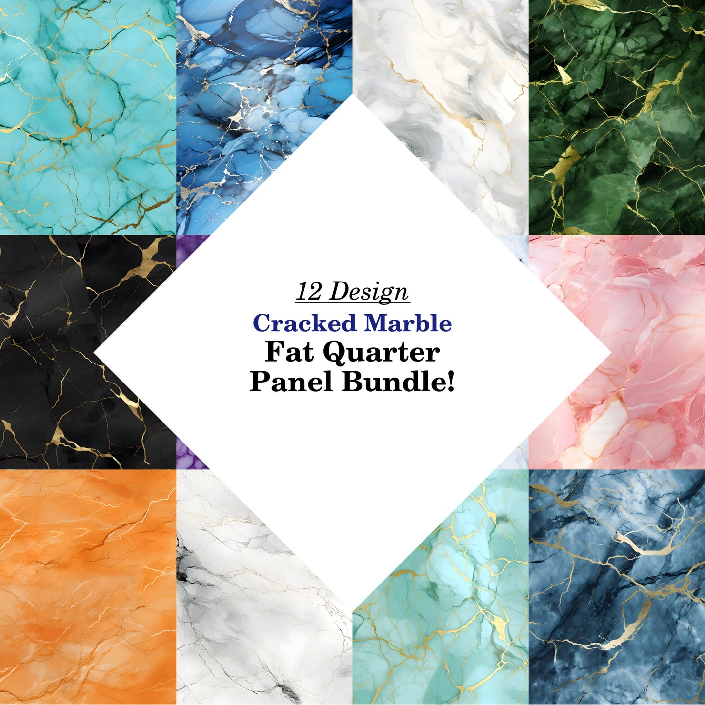 Cracked Marble Fat Quarter Bundle