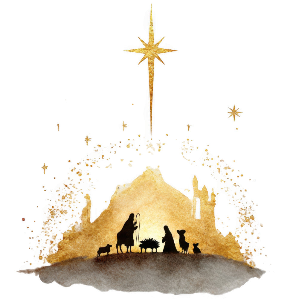 Gold Nativity Fabric Panel 13