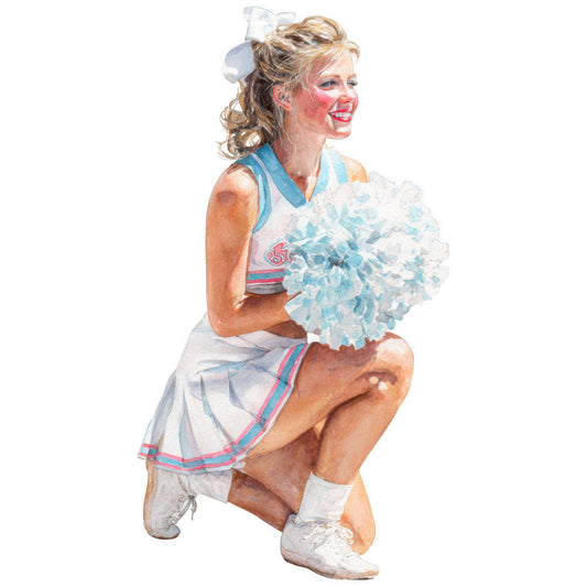 Watercolor Cheerleaders Fabric Panel 19